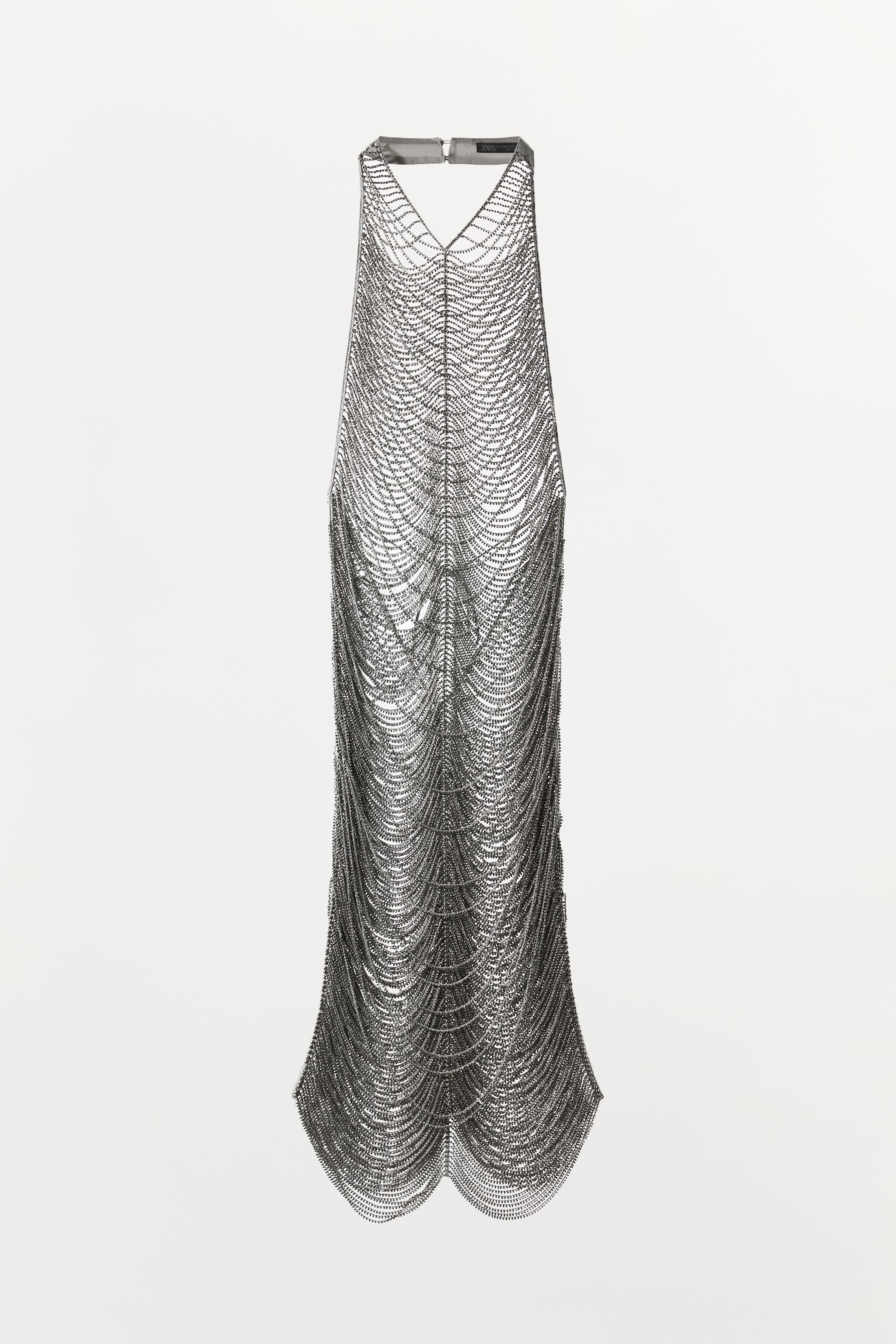 SPARKLY HALTER MINI DRESS